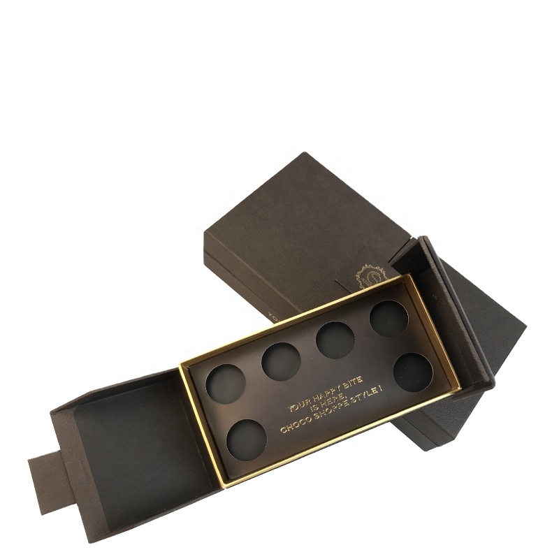 Partihandel anpassad lyx svart choklad bar box förpackning för presentförpackning